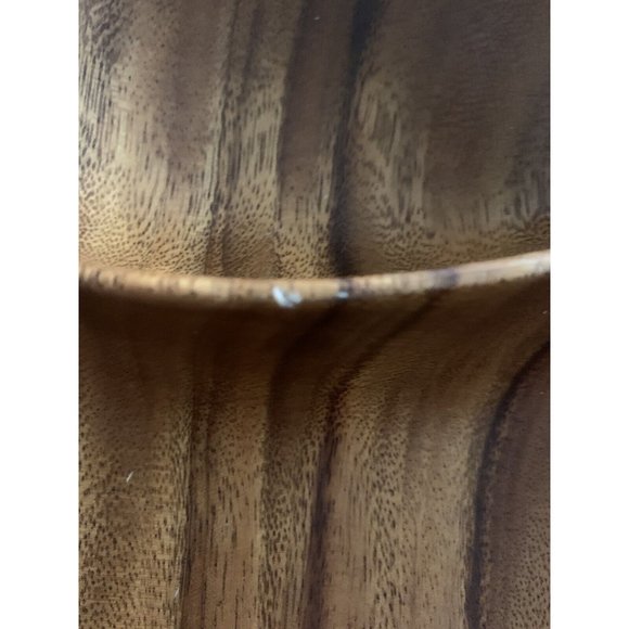 Monkey Pod Hand Craved Wooden Pineapple Shaped Tiki Serving Tray 2 Section - Picture 11 of 11